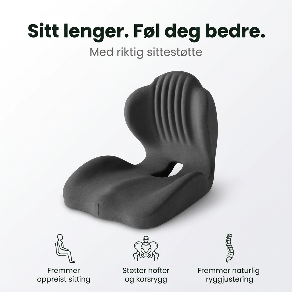 SpinaSit - Ergonomisk Sittepute med Ryggstøtte