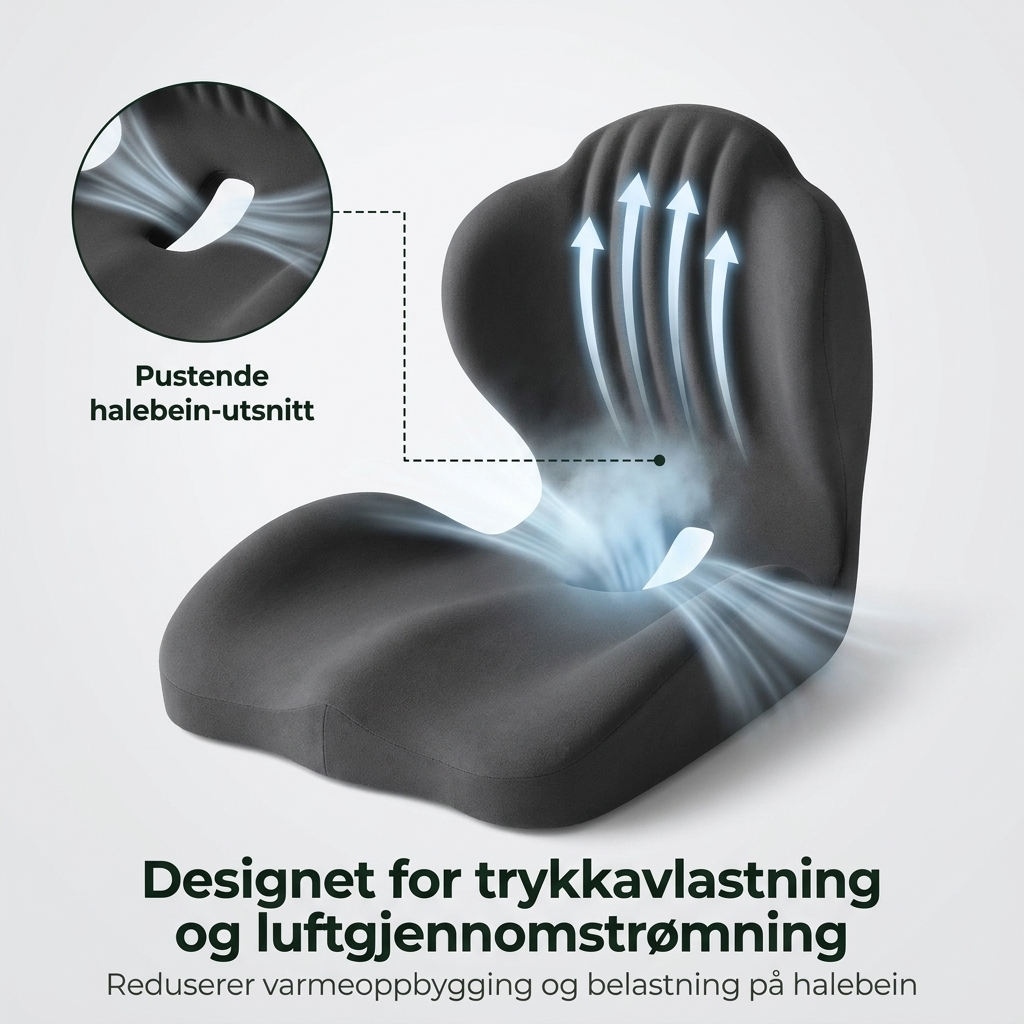 SpinaSit - Ergonomisk Sittepute med Ryggstøtte